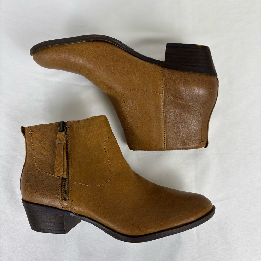 Lucky Brand Leather Booties Versatile Dressy Comfort Ankle Boots Brown Size 5.5 - Picture 9 of 14
